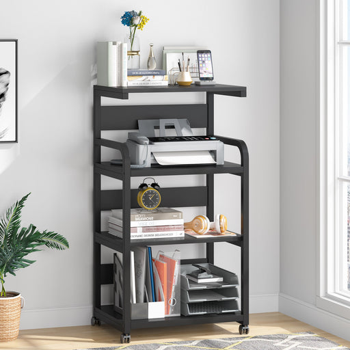 4-Shelf Printer Stand, Mobile Printer Cart with Storage Shelves Tribesigns