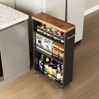 6.3-Inch Wide Slim Rolling Storage Cart, 4-Tier Narrow Utility Cart