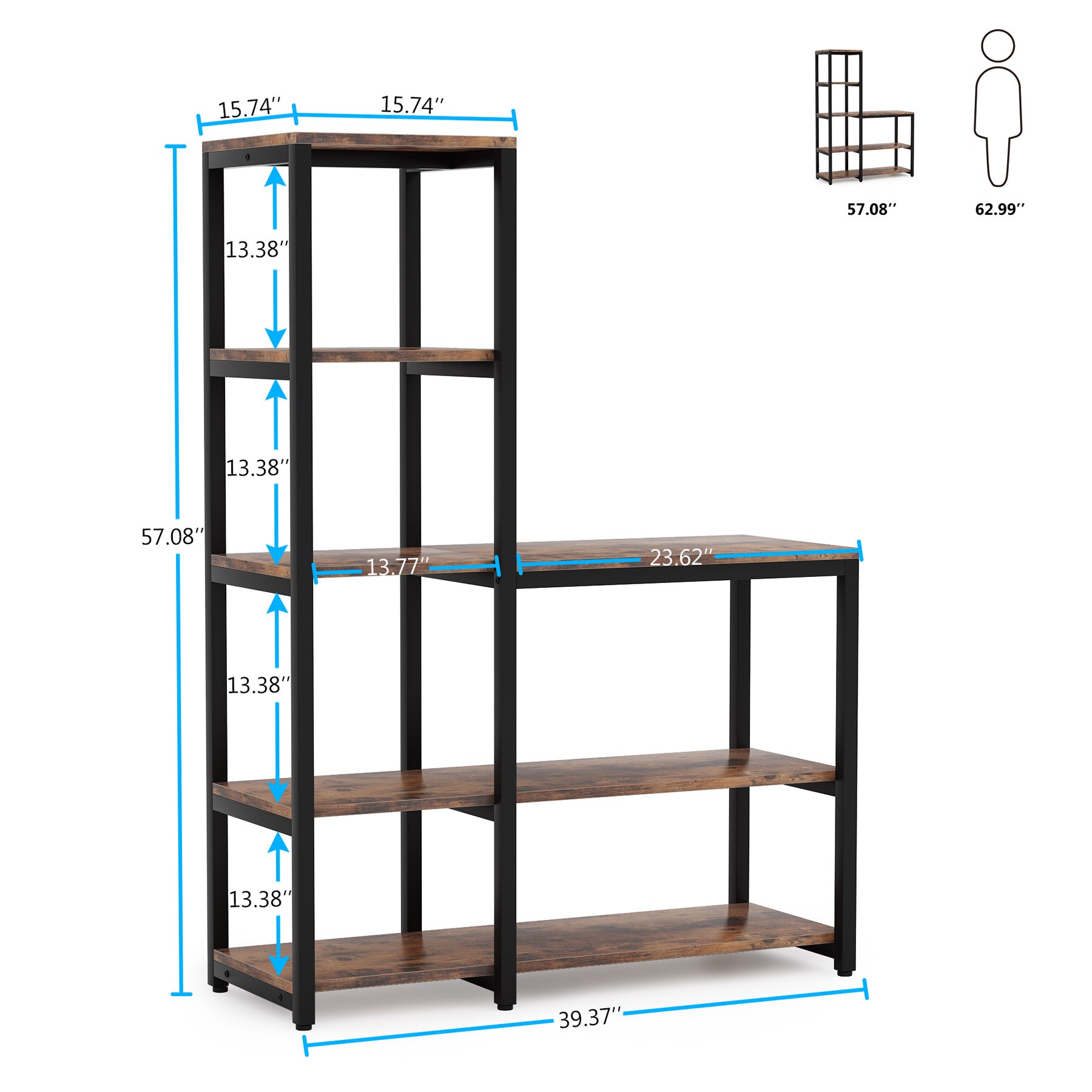 Freestanding Kitchen Baker's Rack, 5-Tier Microwave Oven Stand Shelf - Thumbnail 5
