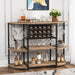 47 Inch Wine Rack, Freestanding Wine Bar Cabinet with Storage Shelves Tribesigns