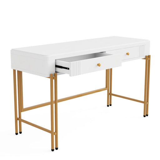 47" Modern Computer Desk Writing Table with 2 Drawers Tribesigns
