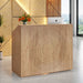 47" Reception Desk, Modern Front Desk Counter Table with Open Shelves Tribesigns