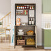 Kitchen Baker's Rack, Farmhouse Microwave Stand with Cabinet & Shelves Tribesigns