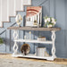 Farmhouse Console Table, 55" Entryway Sofa Table with Storage Shelves Tribesigns