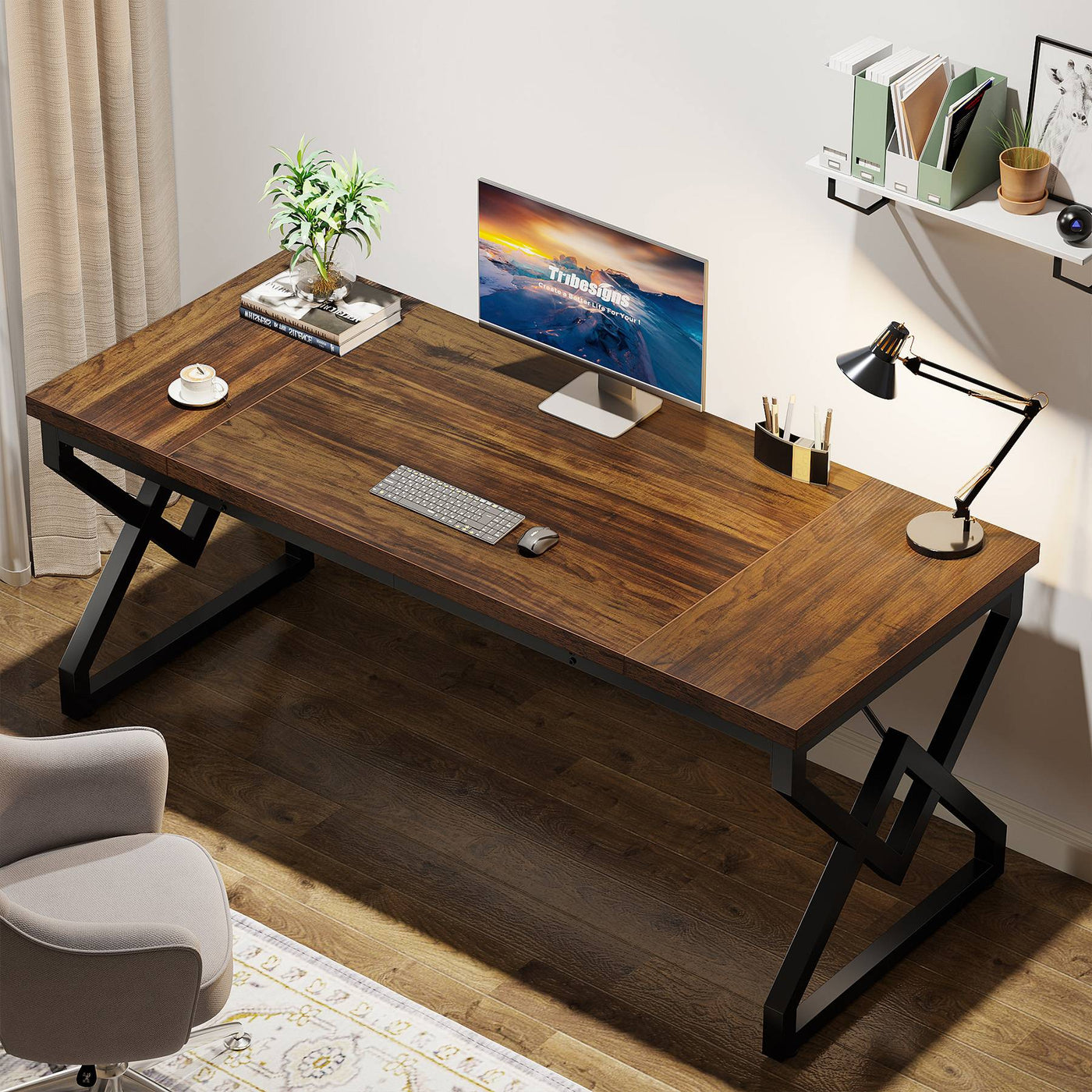 Tribesigns Executive Desk, 63” Large Computer Desk for Home Office