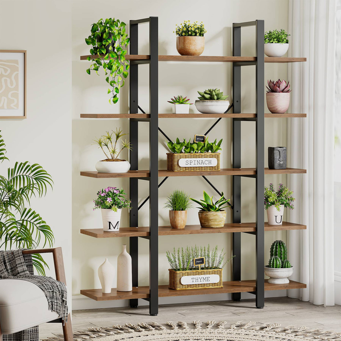 Tribesigns 5-Tier Bookshelf Open Etagere Bookcase