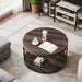 Coffee Table, 2-Tier Round Center Tea Table with Storage Tribesigns