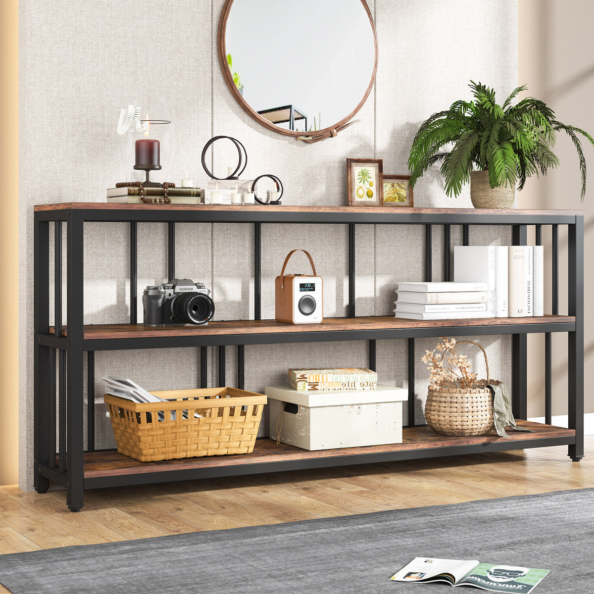 Buy Tribesigns Console Table, Small Black Entryway Table with