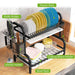1Easylife Dish Drying Rack, 2-Tier Compact Kitchen Dish Rack Drainboard Set Tribesigns