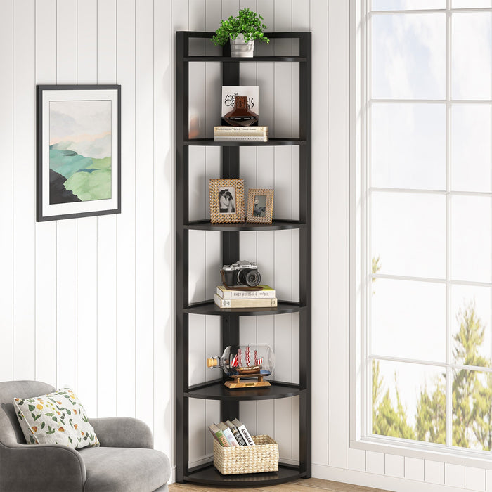 5-Tier / 6-Tier Corner Shelf, Small Corner Bookshelf Storage Rack Tribesigns