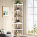 5-Tier / 6-Tier Corner Shelf, Small Corner Bookshelf Storage Rack Tribesigns