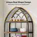 5-Tier Bookshelf, 74.8" Industrial Curved Bookcase Freestanding Display Shelf Tribesigns