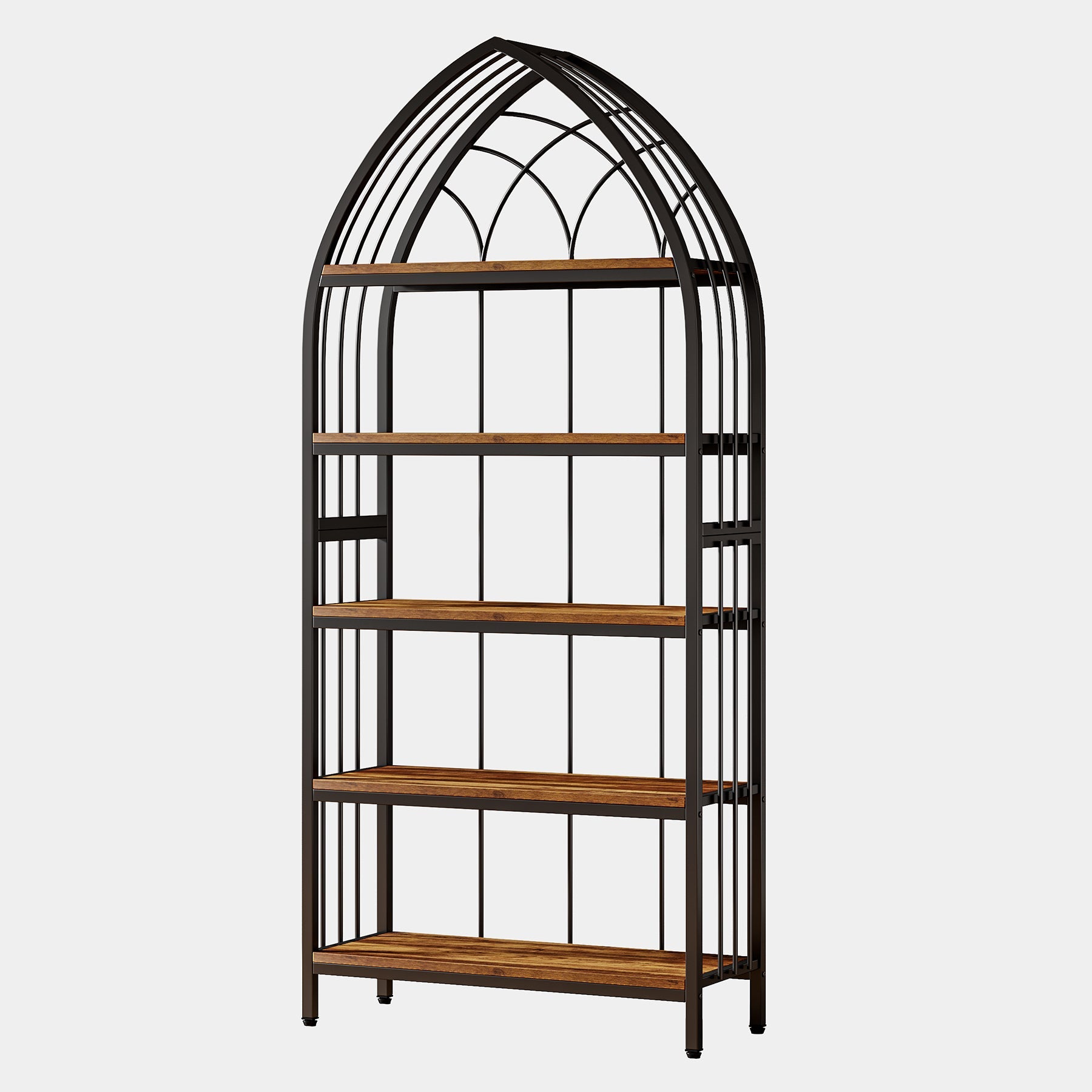 Tribesigns 5-Tier Curved Wooden Bookcase