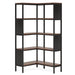 5-Tier Corner Bookshelf, Industrial L-Shaped Bookcase with Safety Baffles Tribesigns
