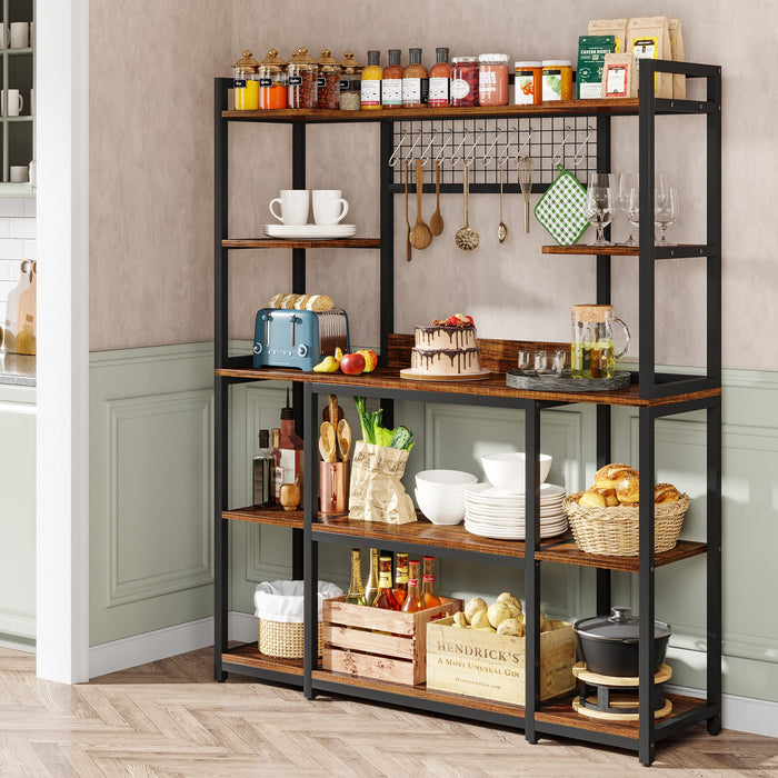 Tribesigns 5-Tier Kitchen Baker's Rack with 11 Hooks & Hutch
