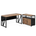 55" L-Shaped Executive Desk with Storage Shelves and Mobile File Cabinet Tribesigns