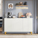 55" Modern Sideboard Buffet Cabinet with 3 Doors and Adjustable Shelves Tribesigns
