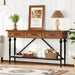 59" Console Table, 2-Tier Sofa Entryway Table with 3 Drawers Tribesigns