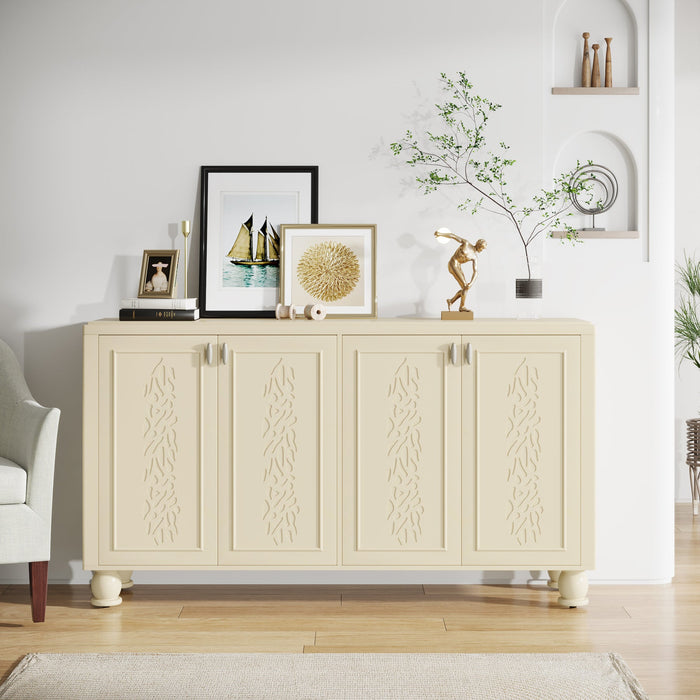 59-Inch Sideboard Buffet Cabinet Wood Credenza with Doors Tribesigns