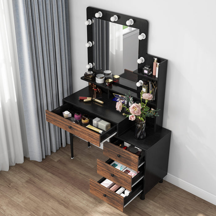 Tribesigns Vanity, Large Makeup Dressing Table with Drawers & Shelves