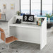 Tribesigns Reception Desk, Modern 47" Front Desk Counter Table with Open Shelves Tribesigns