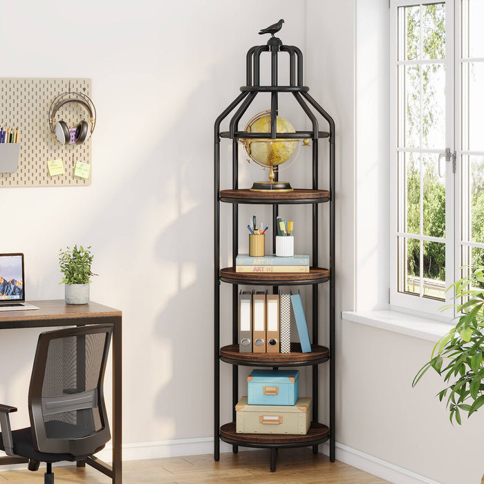 Tribesigns Bookshelf, 4-Tier Etagere Bookcase with Bird Cage Design Tribesigns
