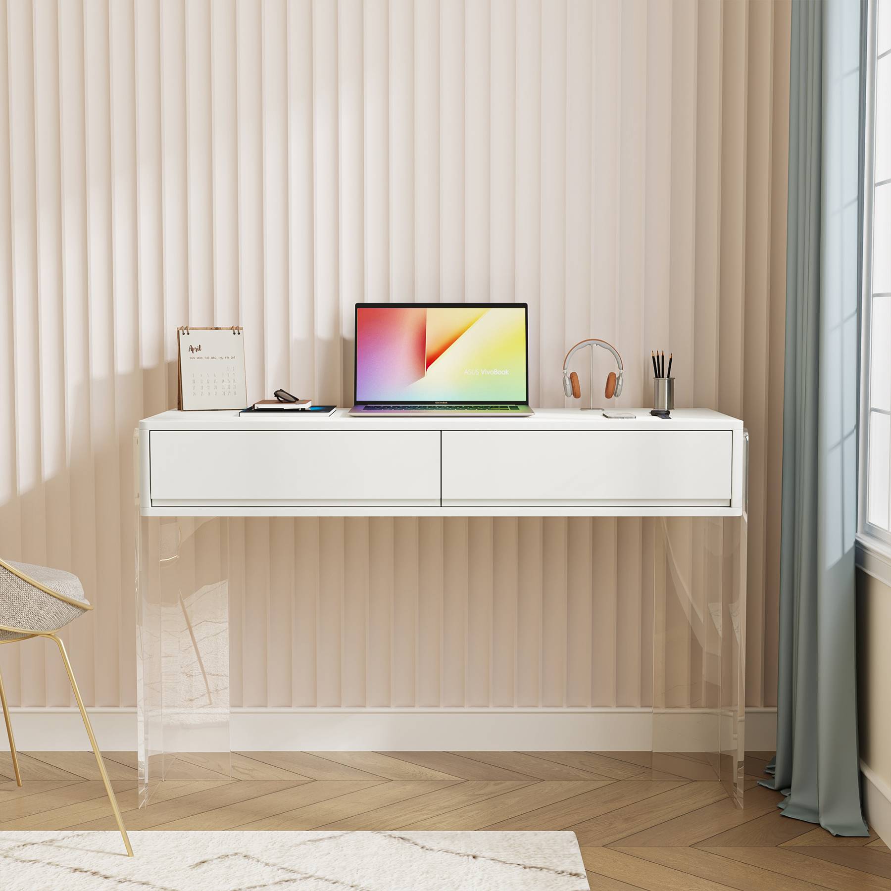 Acrylic desk with drawers deals