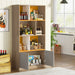 Tribesigns Bookshelf, 65" Tall Freestanding Cube Bookcase with Doors & Open Shelves Tribesigns