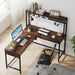 Tribesigns Lift Top L-Shaped Desk, Corner Height Adjustable Desk with Hutch Tribesigns