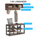 5 IN 1 Coat Rack Shoe Bench Set, Hall Tree with Wall Mounted Shelf Tribesigns