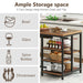 Kitchen Island, Industrial Kitchen Counter Dining Table with Storage Shelves Tribesigns