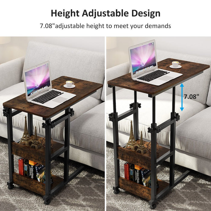 C Table, Mobile End Table Height Adjustable Bedside Table Tribesigns