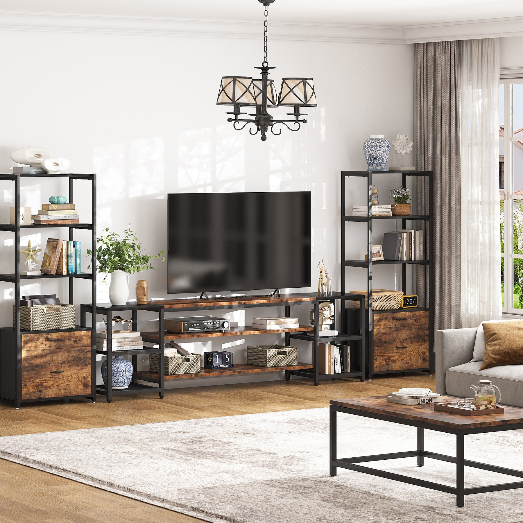 Tribesigns 3-Tier TV Stand Media Entertainment Center for TV up to