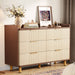 6-Drawer Chest Dresser, Wood Storage Dresser Cabinet with Metal Handles Tribesigns