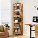 6-Tier Corner Shelf, 68" Tall Corner Bookshelf for Home Office Tribesigns