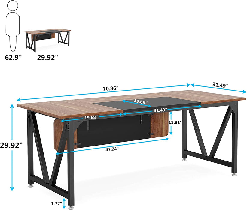 Tribesigns Computer Desk, 70.8" Large Executive Office Desk Tribesigns