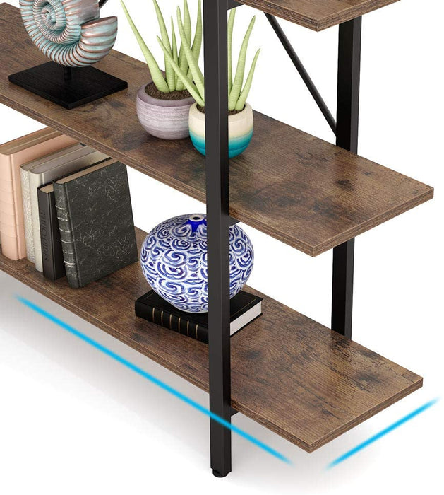 Tribesigns Bookshelf, 5-Tier Industrial Bookcase Display Storage Shelf Tribesigns
