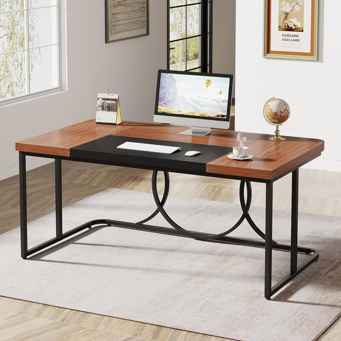 62.2" Computer Desk, Simple Writing Desk Study Table with Metal Frame Tribesigns