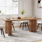 Tribesigns 63 inch farmhouse dining table in walnut brown