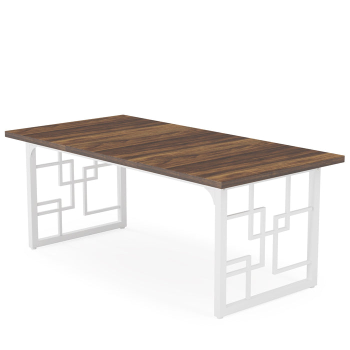 63" Dining Table for 4-6 People, Rectangular Wooden Dinner Kitchen Table Tribesigns