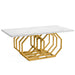 63" Dining Table for 6, Modern Kitchen Table with Faux Marble Tabletop Tribesigns