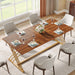 63" Dining Table Wood Kitchen Dinner Table with Metal Frame Tribesigns