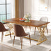 63" Dining Table Wood Kitchen Dinner Table with Metal Frame Tribesigns