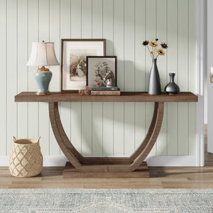 Tribesigns Console Table, 63 Inch 2-Tier Farmhouse Entryway Sofa Table