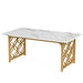 63-inch Dining Table, Modern Faux Marble Kitchen Table for 6 People Tribesigns
