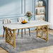 63-inch Dining Table, Modern Faux Marble Kitchen Table for 6 People Tribesigns