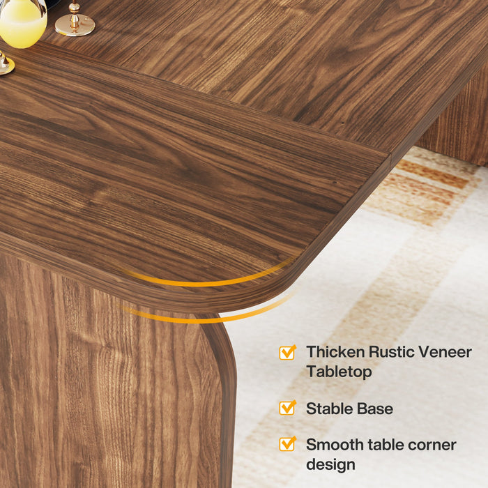 63-Inch Rectangular Dining Table Thick Laminated Tabletop for 4-6 Person Tribesigns