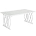 63" Modern Dining Table with Faux Marble Tabletop for 4-6 People Tribesigns