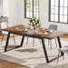 63" Wood Dining Table for 6, Rectangular Kitchen Table with Metal Legs Tribesigns