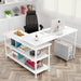 Tribesigns Rotating Desk, Modern L-Shaped Desk with Storage Shelves Tribesigns